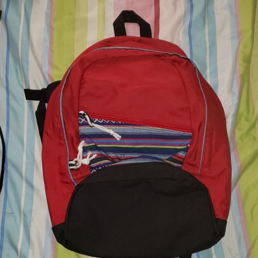 Element Backpack Red and Tribal Print